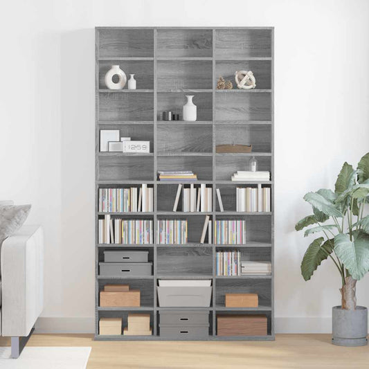 CD Cabinet Grey Sonoma 102x23x177.5 cm Engineered Wood