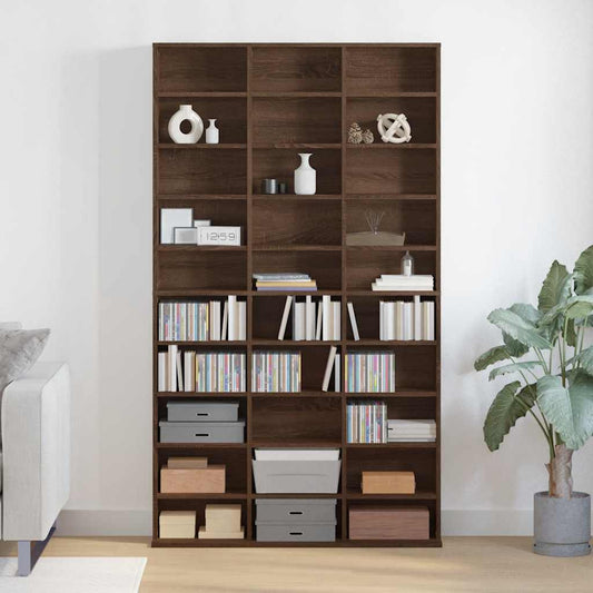 CD Cabinet Brown Oak 102x23x177.5 cm Engineered Wood