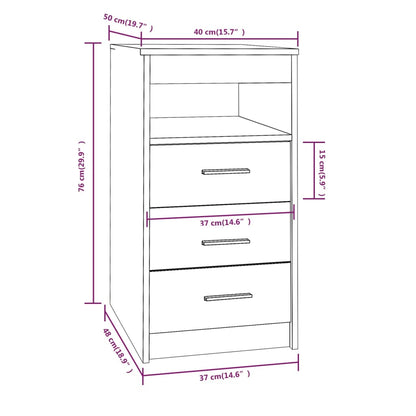 Drawer Cabinet | Smoked Oak | Engineered Wood | Compact | Drawer Cabinet
