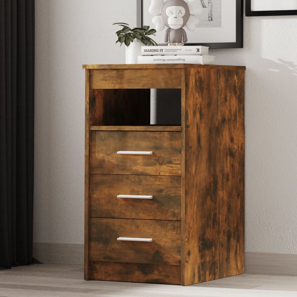Drawer Cabinet | Smoked Oak | Engineered Wood | Compact | Drawer Cabinet