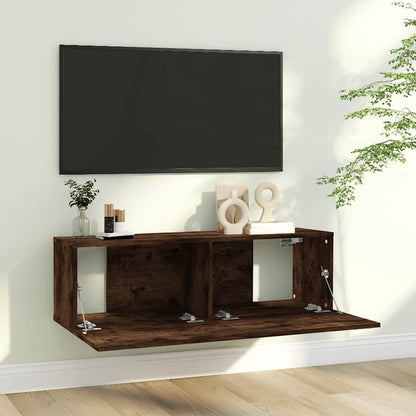 TV Wall Cabinet | Smoked Oak | Engineered Wood | Standard