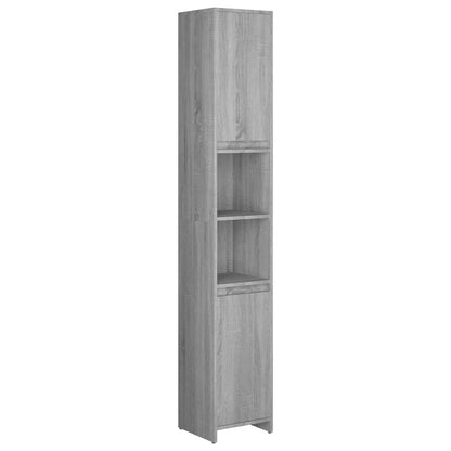 815109 vidaXL Bathroom Cabinet Grey Sonoma 30x30x183,5 cm Engineered Wood