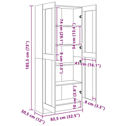 Book Cabinet Grey Sonoma 82.5x30.5x185.5 cm Engineered Wood