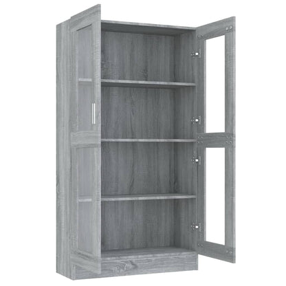 Vitrine Cabinet Grey Sonoma 82,5x30,5x150 cm Engineered Wood
