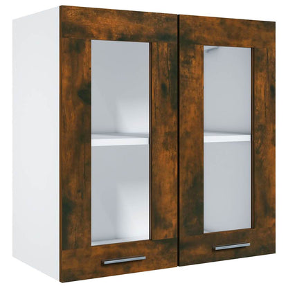 Hanging Glass Cabinet "Lyon" Smoked Oak 60x31x60 cm