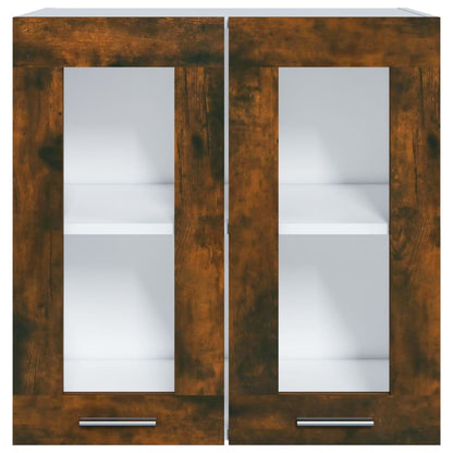 Hanging Glass Cabinet Lyon Smoked Oak 60x31x60 cm Engineered Wood