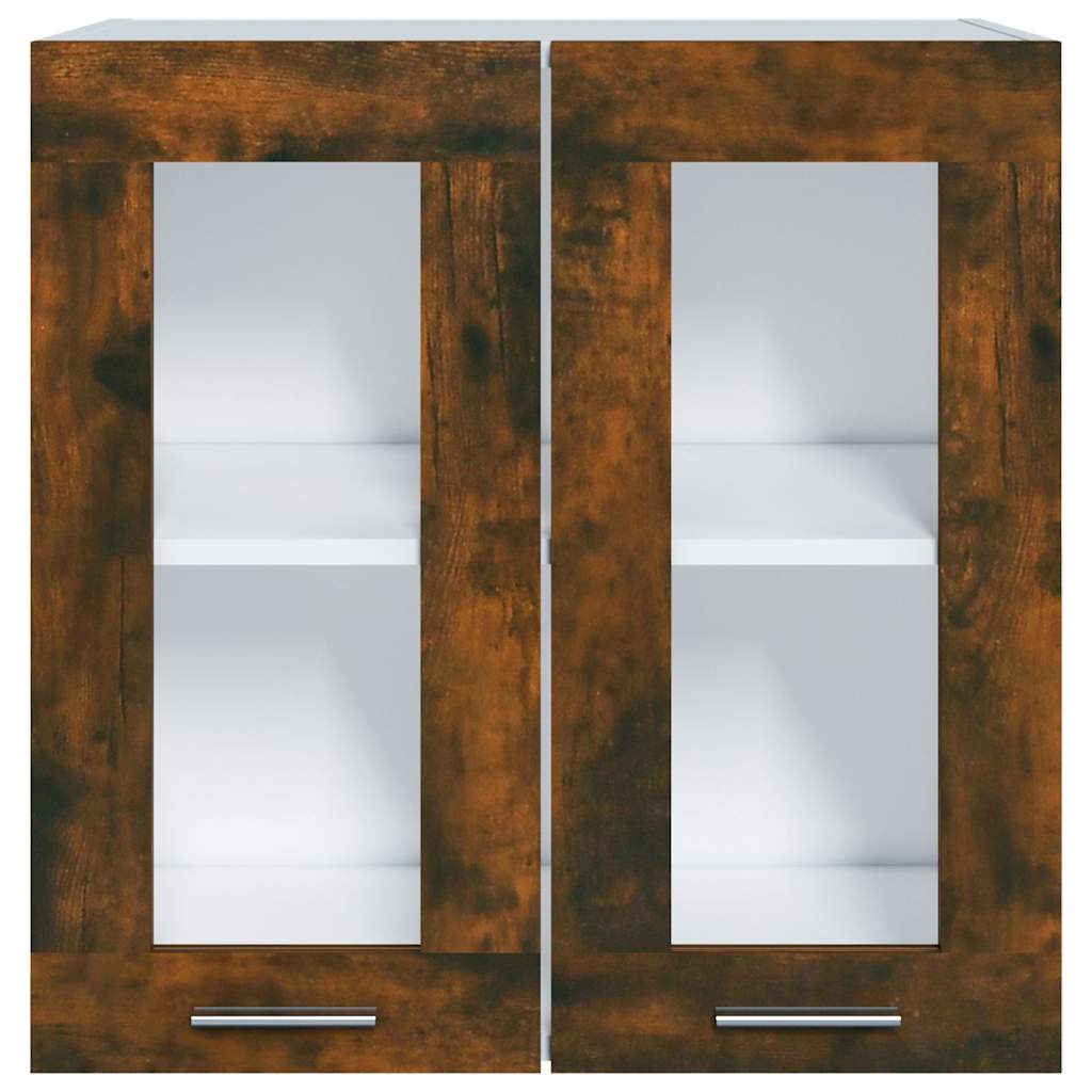 Hanging Glass Cabinet "Lyon" Smoked Oak 60x31x60 cm