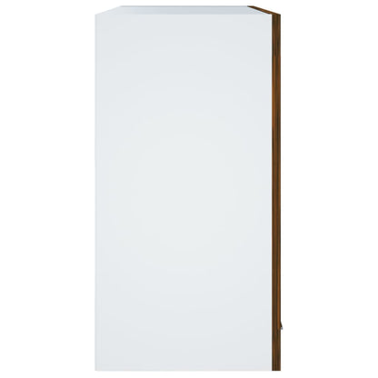 Hanging Glass Cabinet Lyon Smoked Oak 60x31x60 cm Engineered Wood