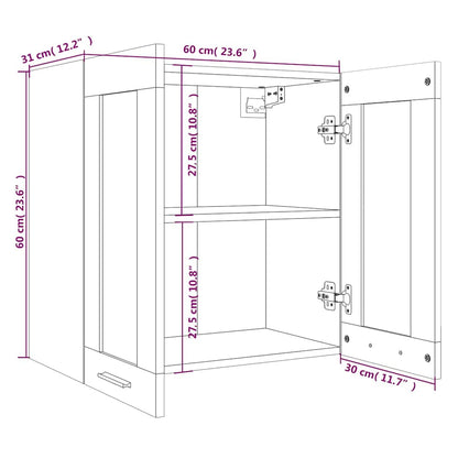 Hanging Glass Cabinet "Lyon" Smoked Oak 60x31x60 cm
