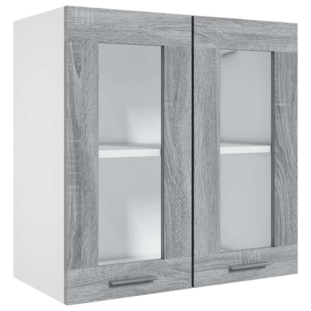 Hanging Glass Cabinet "Lyon" Grey Sonoma 60x31x60 cm