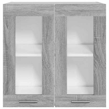 Hanging Glass Cabinet "Lyon" Grey Sonoma 60x31x60 cm
