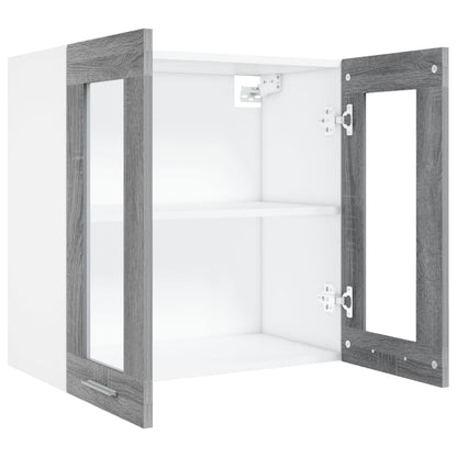 Hanging Glass Cabinet Lyon Grey Sonoma 60x31x60 cm Engineered Wood