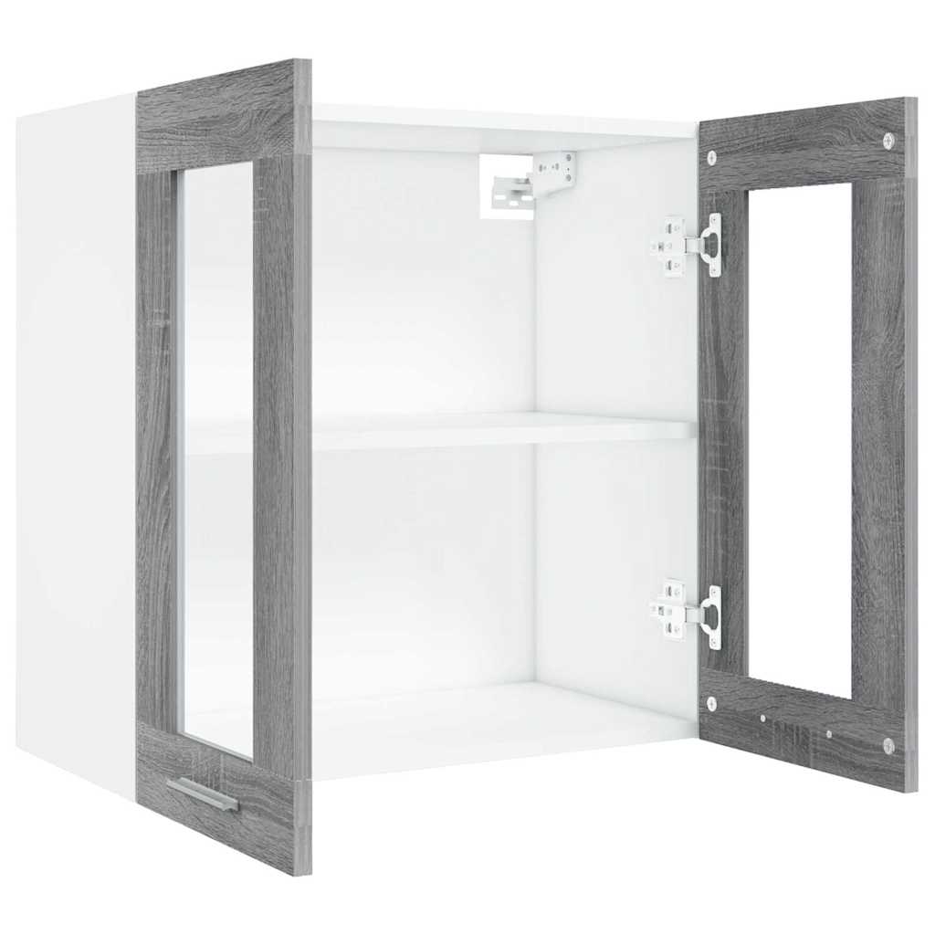 Hanging Glass Cabinet "Lyon" Grey Sonoma 60x31x60 cm