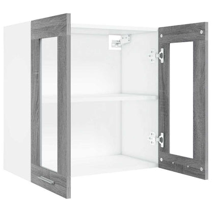 Hanging Glass Cabinet "Lyon" Grey Sonoma 60x31x60 cm