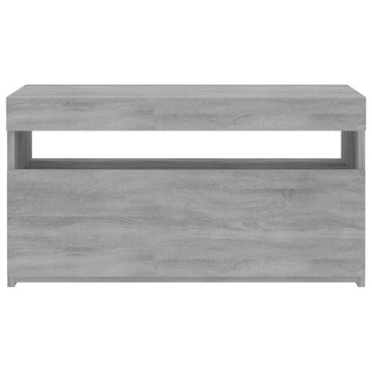 815125 vidaXL TV Cabinet with LED Lights Grey Sonoma 75x35x40 cm