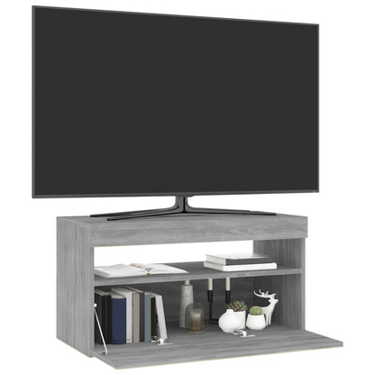 TV Cabinet with LED Lights Grey Sonoma 75x35x40 cm