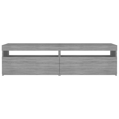 TV Cabinet with LED Lights 2 pcs Grey Sonoma 75x35x40 cm