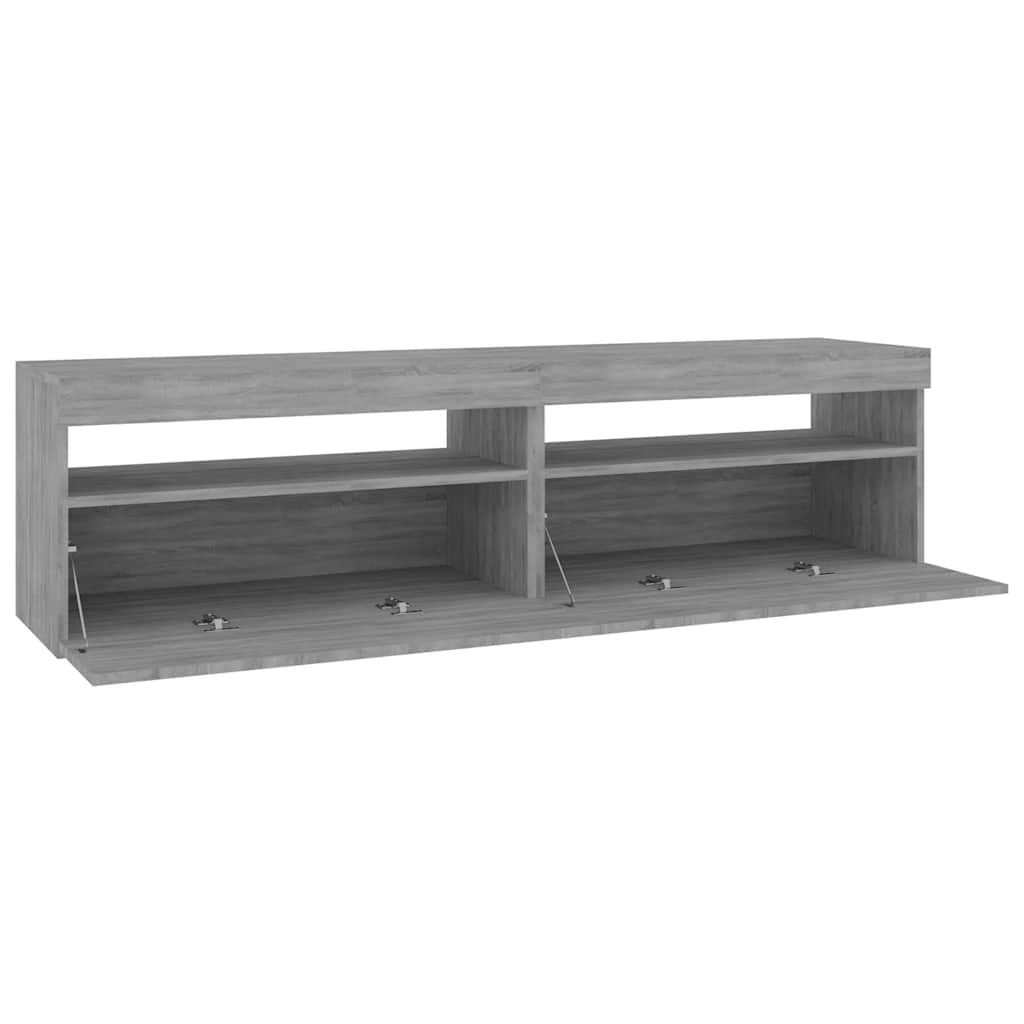 815126 vidaXL TV Cabinet with LED Lights 2 pcs Grey Sonoma 75x35x40 cm