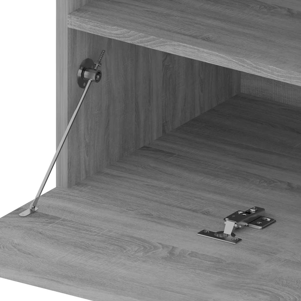 TV Cabinet with LED Lights 2 pcs Grey Sonoma 75x35x40 cm