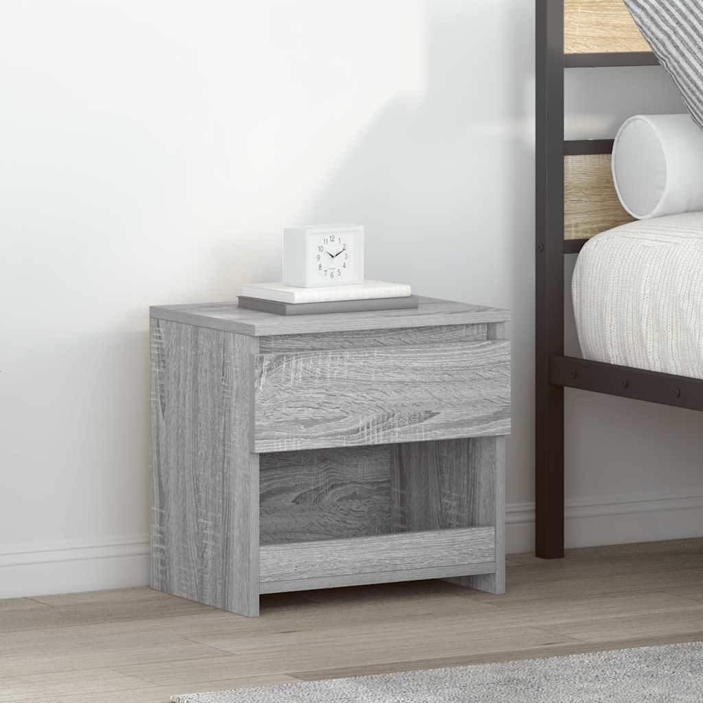 815132 vidaXL Bedside Cabinets 2 pcs Grey Sonoma 40x30x39 cm Engineered Wood