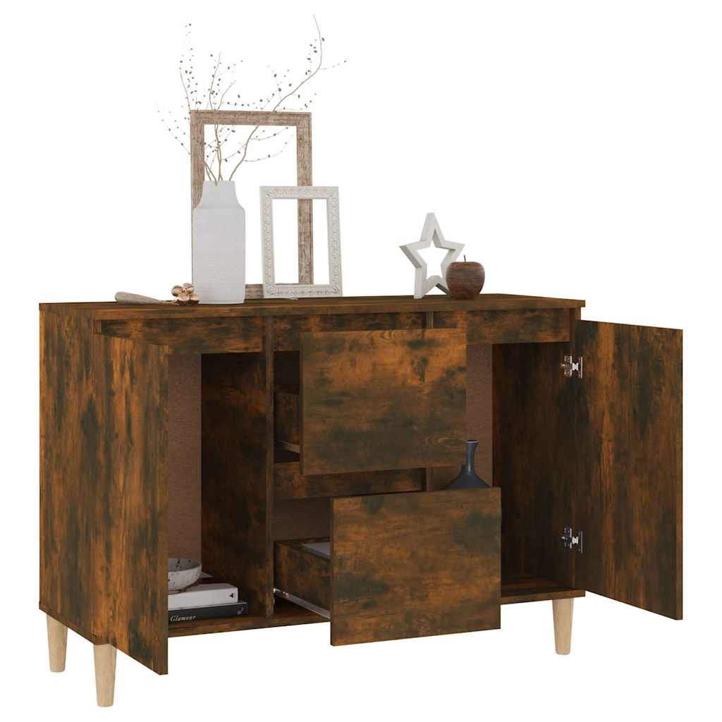 815162 vidaXL Sideboard Smoked Oak 101x35x70 cm Engineered Wood
