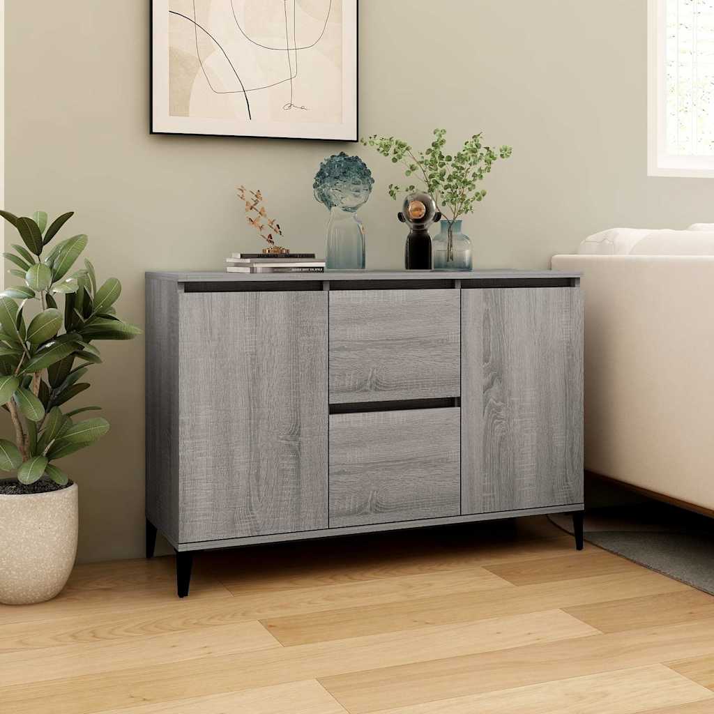 815166 vidaXL Sideboard Grey Sonoma 102x35x70 cm Engineered Wood