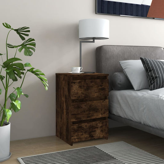 815171 vidaXL Bed Cabinet Smoked Oak 40x35x62,5 cm Engineered Wood