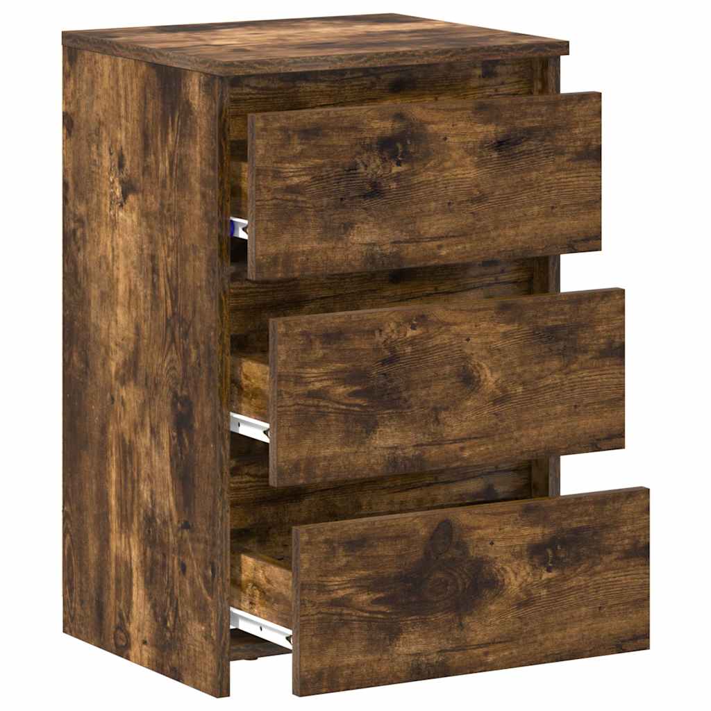 Bed Cabinets 2 pcs Smoked Oak 40x35x62.5 cm Engineered Wood