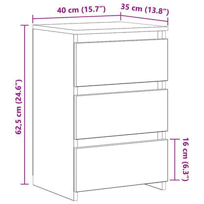 815172 vidaXL Bed Cabinets 2 pcs Smoked Oak 40x35x62,5 cm Engineered Wood