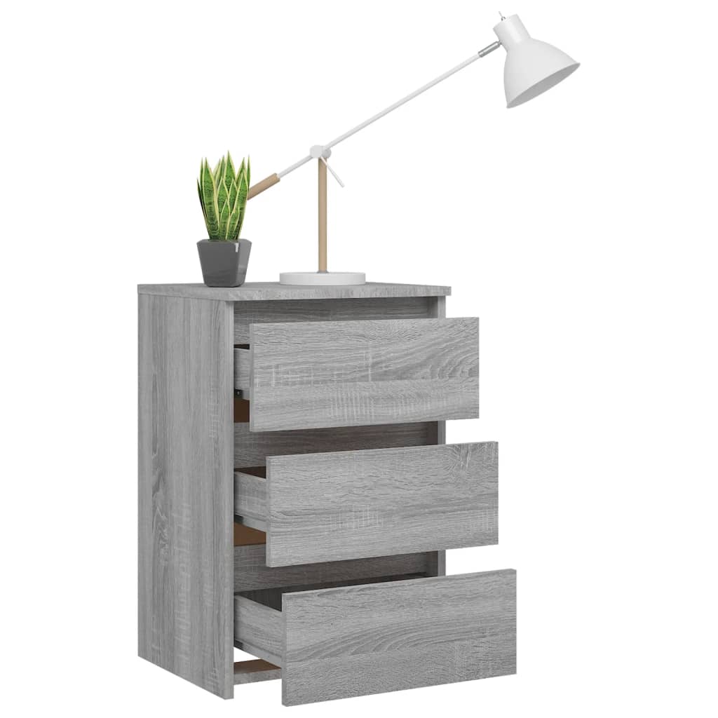 815173 vidaXL Bed Cabinet Grey Sonoma 40x35x62,5 cm Engineered Wood