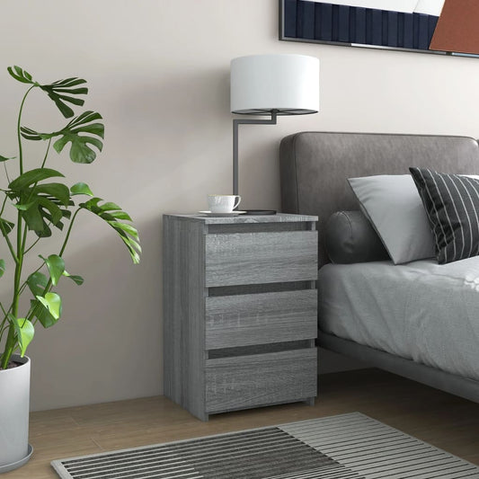 815173 vidaXL Bed Cabinet Grey Sonoma 40x35x62,5 cm Engineered Wood
