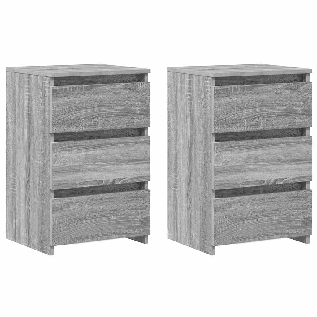 815174 vidaXL Bed Cabinets 2 pcs Grey Sonoma 40x35x62,5 cm Engineered Wood