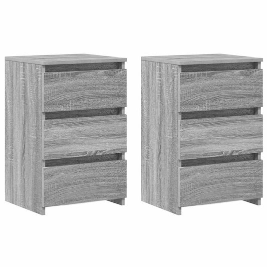 815174 vidaXL Bed Cabinets 2 pcs Grey Sonoma 40x35x62,5 cm Engineered Wood