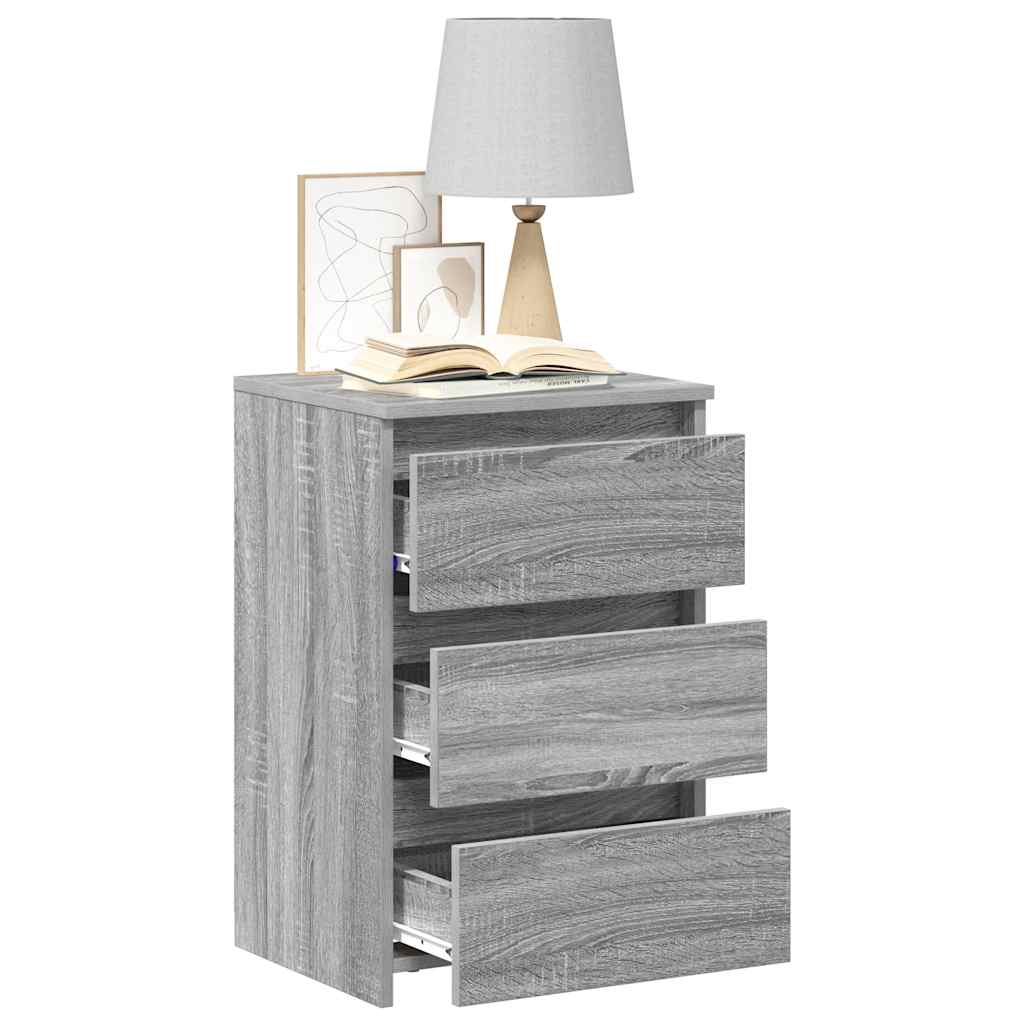 815174 vidaXL Bed Cabinets 2 pcs Grey Sonoma 40x35x62,5 cm Engineered Wood