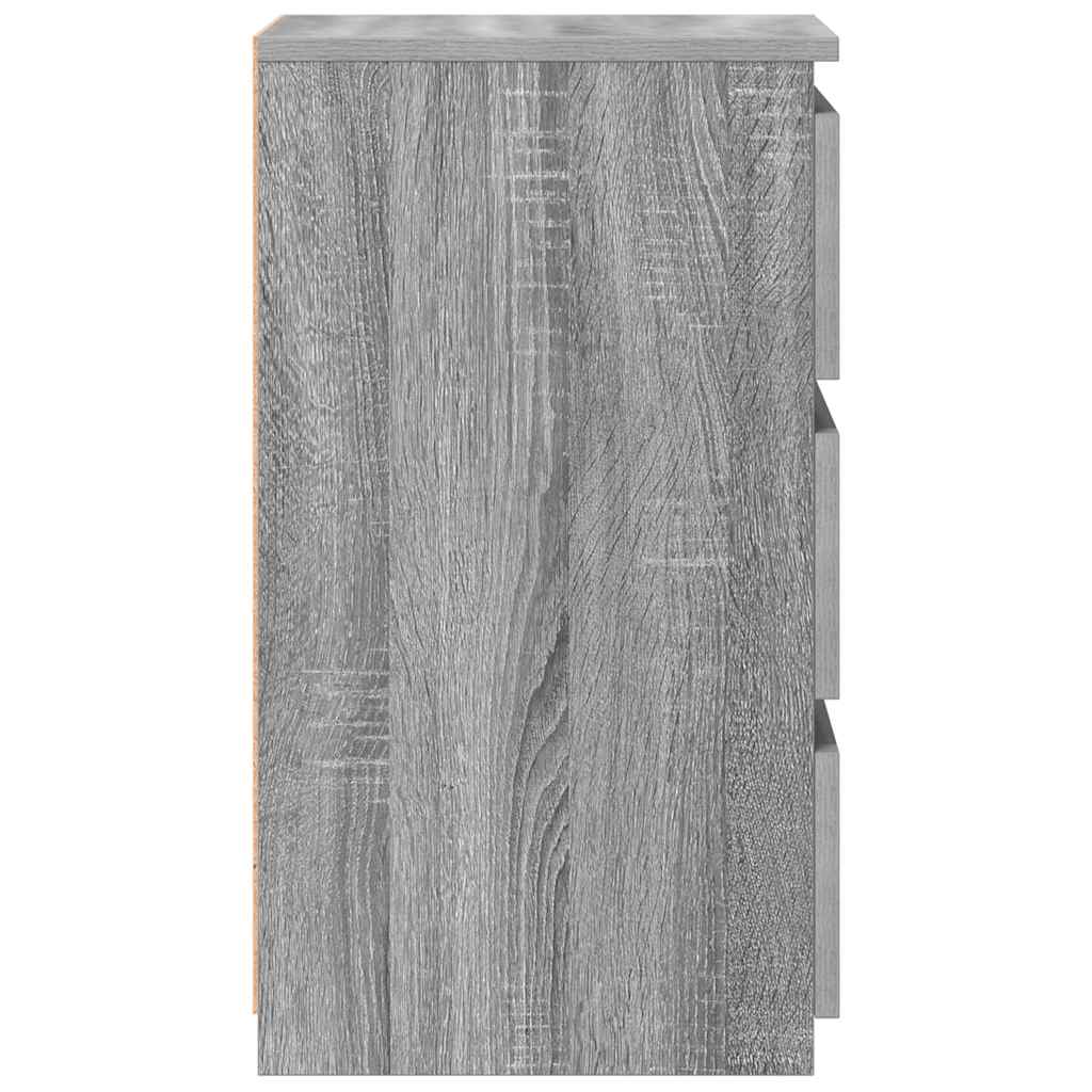 815174 vidaXL Bed Cabinets 2 pcs Grey Sonoma 40x35x62,5 cm Engineered Wood