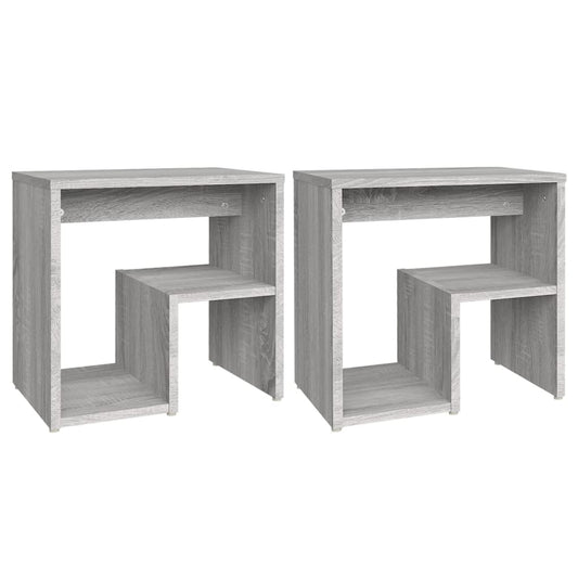 815180 vidaXL Bed Cabinets 2 pcs Grey Sonoma 40x30x40 cm Engineered Wood