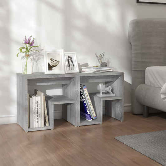 815180 vidaXL Bed Cabinets 2 pcs Grey Sonoma 40x30x40 cm Engineered Wood