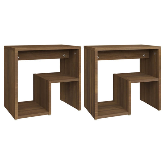 815182 vidaXL Bed Cabinets 2 pcs Brown Oak 40x30x40 cm Engineered Wood