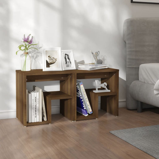 815182 vidaXL Bed Cabinets 2 pcs Brown Oak 40x30x40 cm Engineered Wood