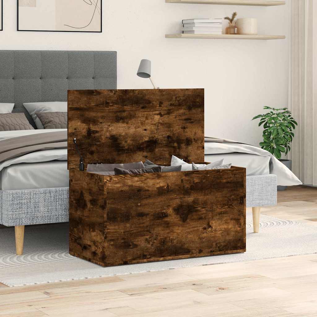 815192 vidaXL Storage Chest Smoked Oak 84x42x46 cm Engineered Wood