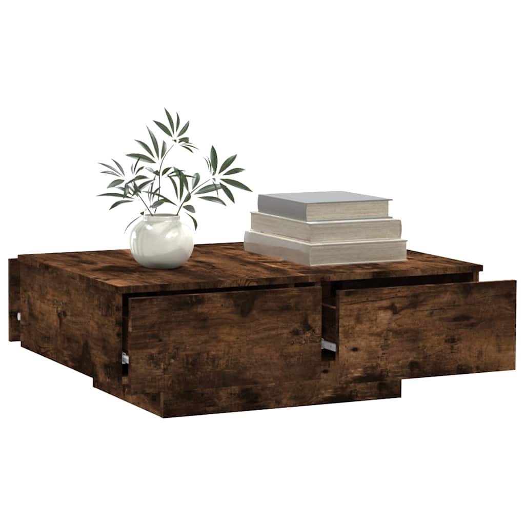 815195 vidaXL Coffee Table Smoked Oak 90x60x31 cm Engineered Wood