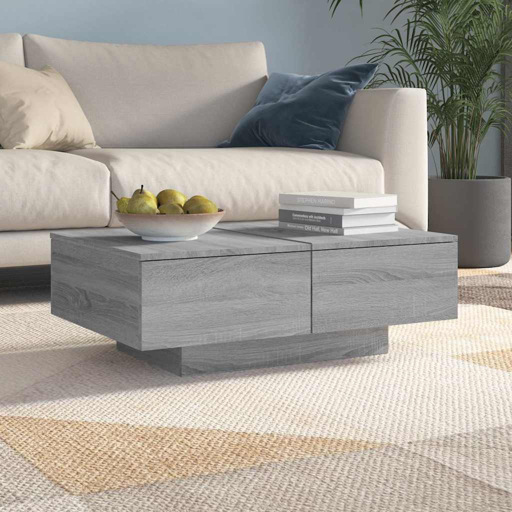 815196 vidaXL Coffee Table Grey Sonoma 90x60x31 cm Engineered Wood