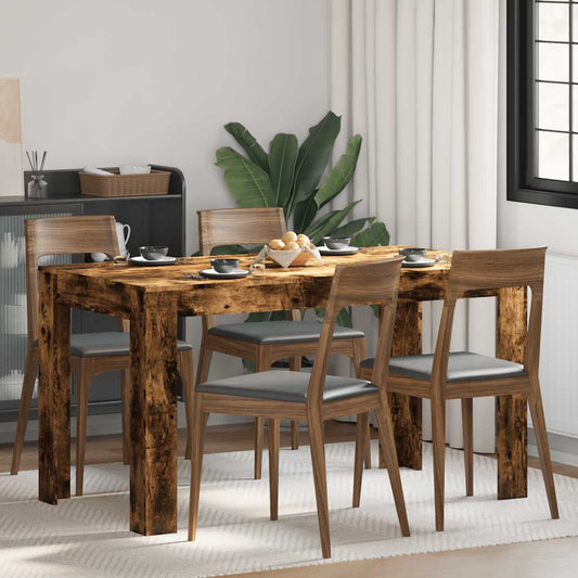 Dining Table Smoked Oak 140x74.5x76 cm Engineered Wood