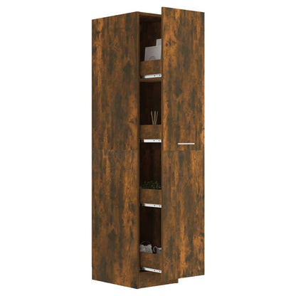 Apothecary Cabinet Smoked Oak 30x42.5x150 cm Engineered Wood