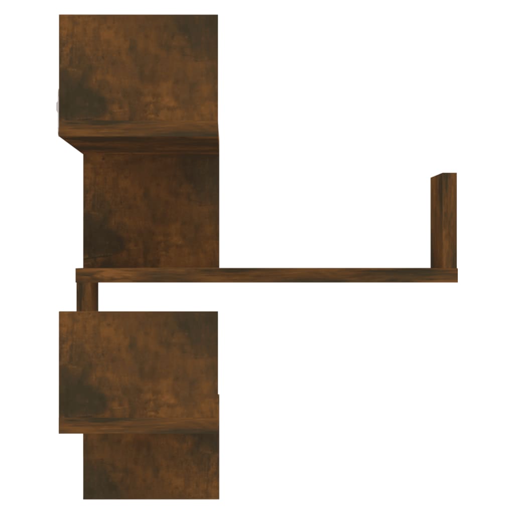 815205 vidaXL Wall Corner Shelves 2 pcs Smoked Oak 40x40x50 cm Engineered Wood