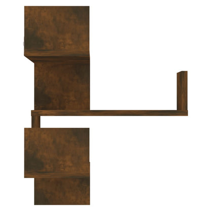 815205 vidaXL Wall Corner Shelves 2 pcs Smoked Oak 40x40x50 cm Engineered Wood