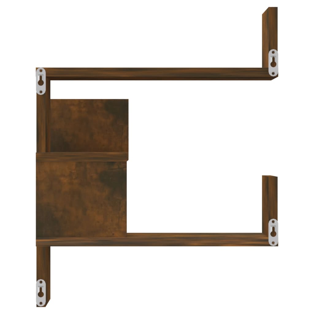 815205 vidaXL Wall Corner Shelves 2 pcs Smoked Oak 40x40x50 cm Engineered Wood