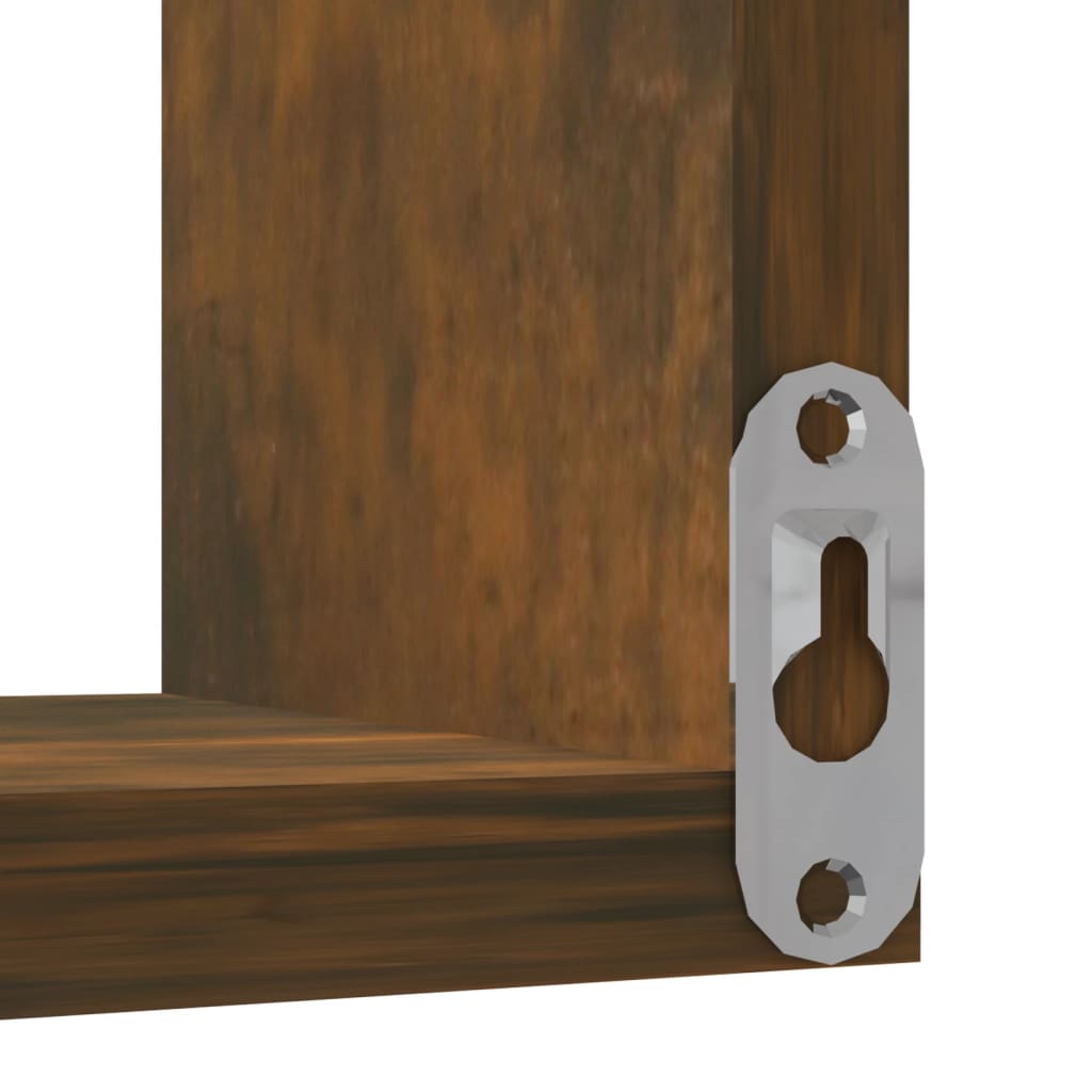 815205 vidaXL Wall Corner Shelves 2 pcs Smoked Oak 40x40x50 cm Engineered Wood