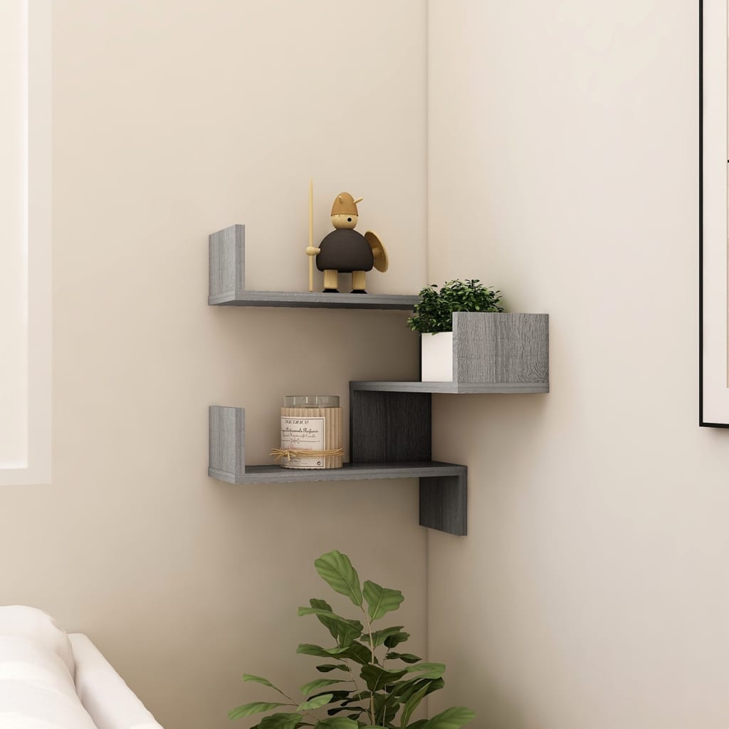 Wall corner shelves Wall-Mounted Grey Sonoma 40 x 40 x 49.5 cm