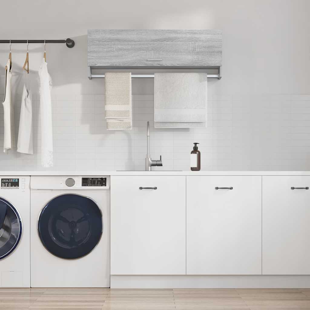 815214 vidaXL Wardrobe Grey Sonoma 100x32,5x35 cm Engineered Wood